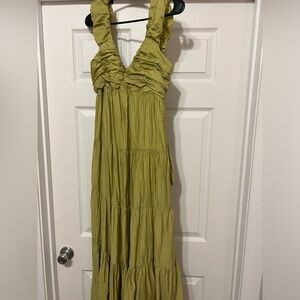 Mable Large Sleeveless Green Maxi Dress